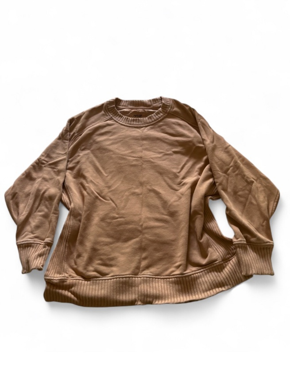 aerie Camel Crewneck Pullover Sweatshirt